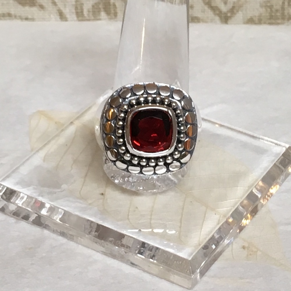 925 Silver Garnet Ring